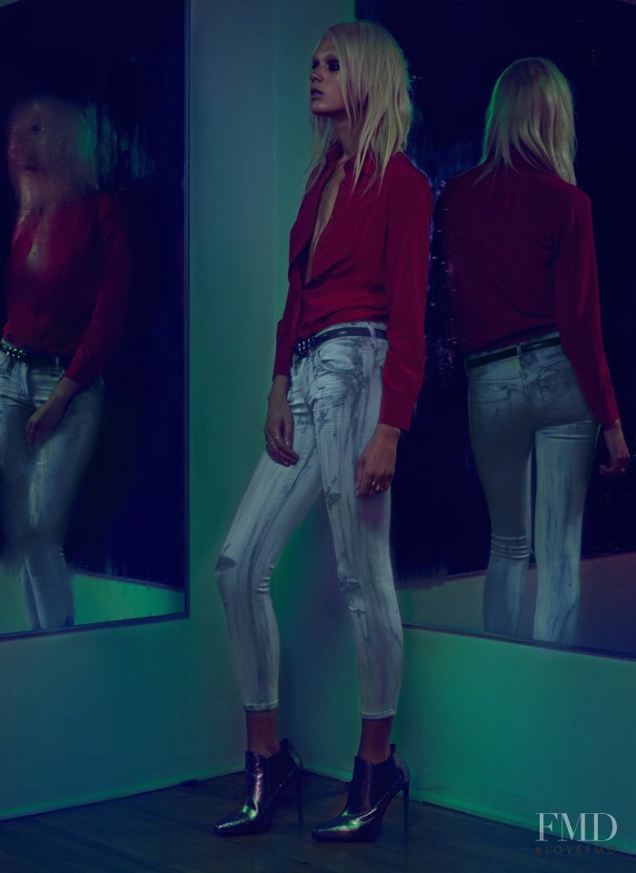 Leila Goldkuhl featured in  the Goldsign Jeans lookbook for Spring/Summer 2015