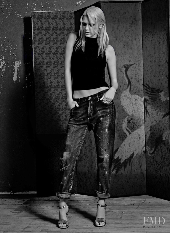 Leila Goldkuhl featured in  the Goldsign Jeans lookbook for Spring/Summer 2015