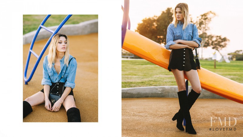 Leila Goldkuhl featured in  the Reformation Denim Collection lookbook for Spring/Summer 2015