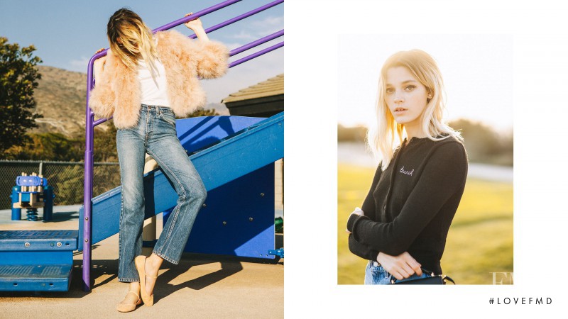 Leila Goldkuhl featured in  the Reformation Denim Collection lookbook for Spring/Summer 2015