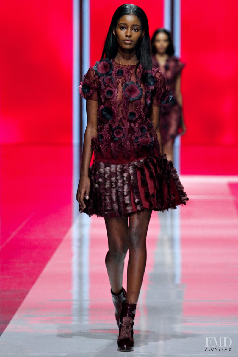 Senait Gidey featured in  the Christopher Kane fashion show for Autumn/Winter 2013