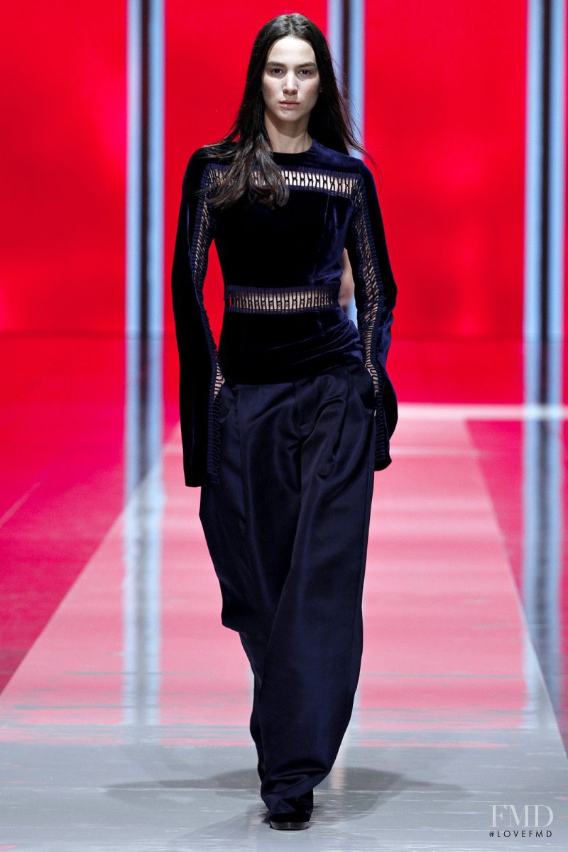 Mijo Mihaljcic featured in  the Christopher Kane fashion show for Autumn/Winter 2013
