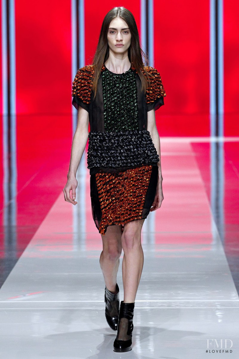 Marine Deleeuw featured in  the Christopher Kane fashion show for Autumn/Winter 2013