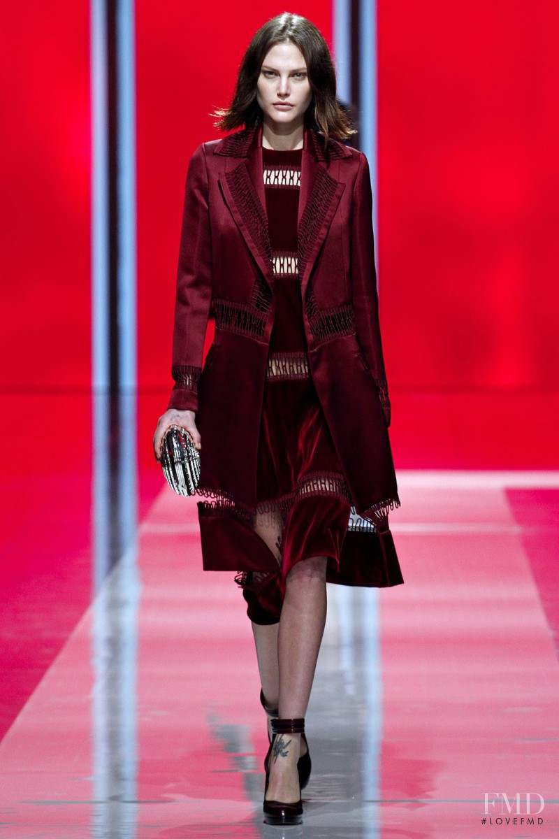 Catherine McNeil featured in  the Christopher Kane fashion show for Autumn/Winter 2013