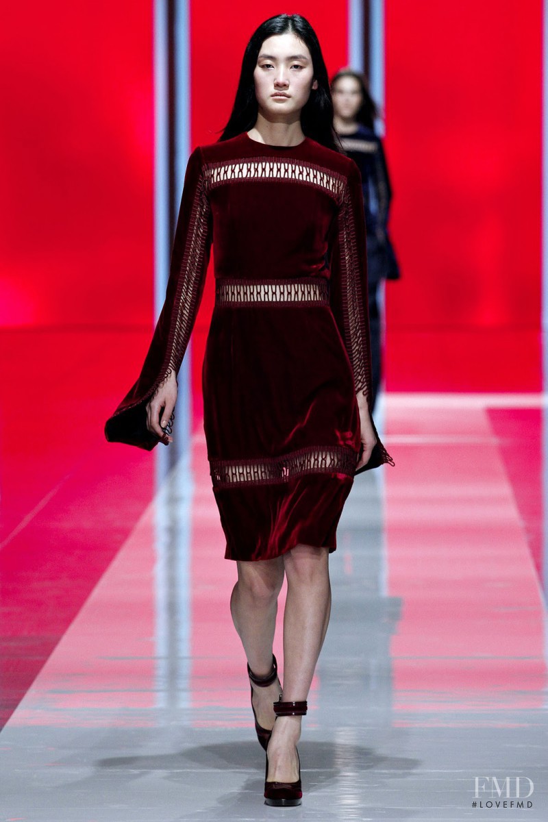 Lina Zhang featured in  the Christopher Kane fashion show for Autumn/Winter 2013