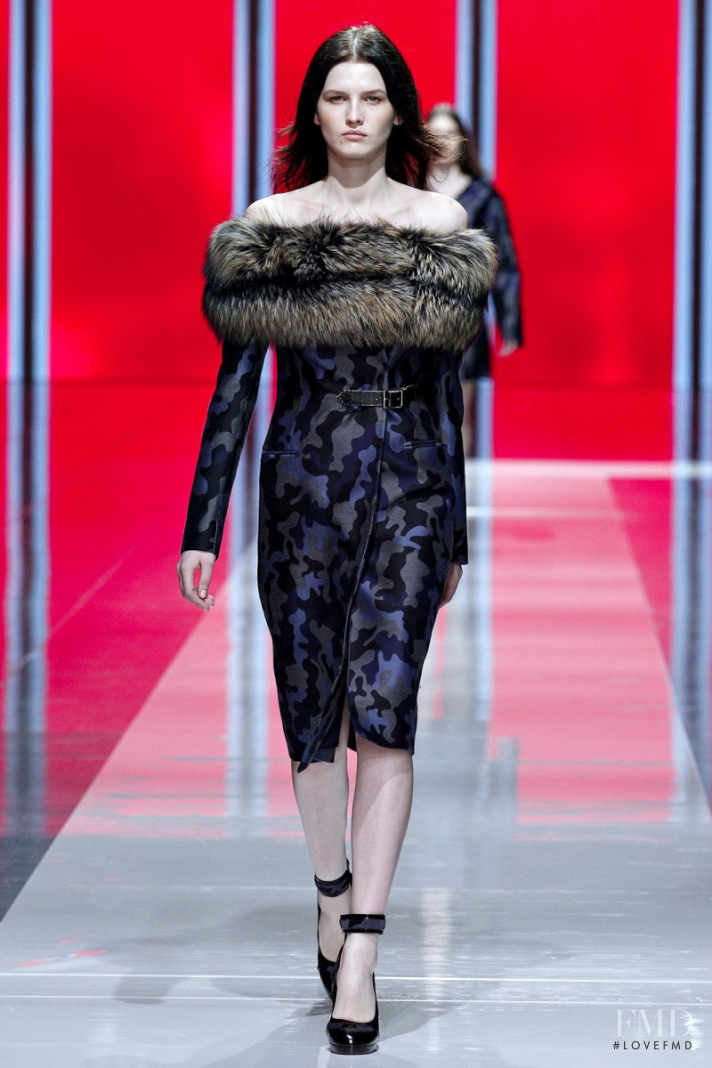 Katlin Aas featured in  the Christopher Kane fashion show for Autumn/Winter 2013