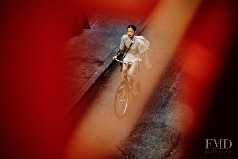 Xiao Wen Ju featured in  the 3.1 Phillip Lim Bikes  advertisement for Autumn/Winter 2011