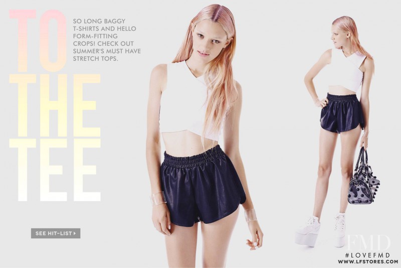 Leila Goldkuhl featured in  the LF Stores To The Tee catalogue for Spring/Summer 2013