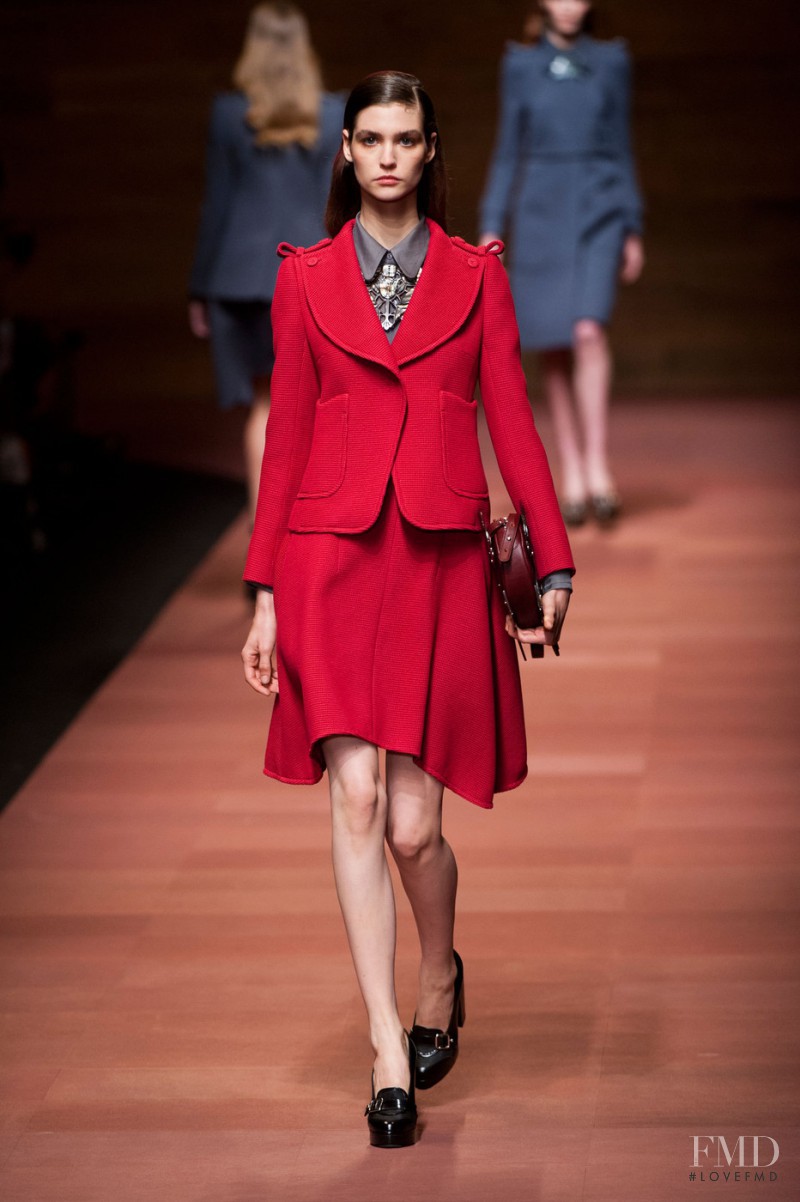 Manon Leloup featured in  the Carven fashion show for Spring/Summer 2013