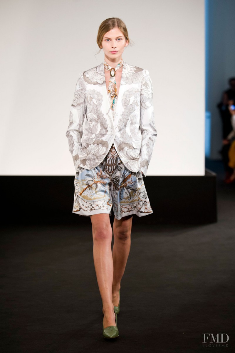 Monika Sawicka featured in  the Hermès fashion show for Spring/Summer 2013