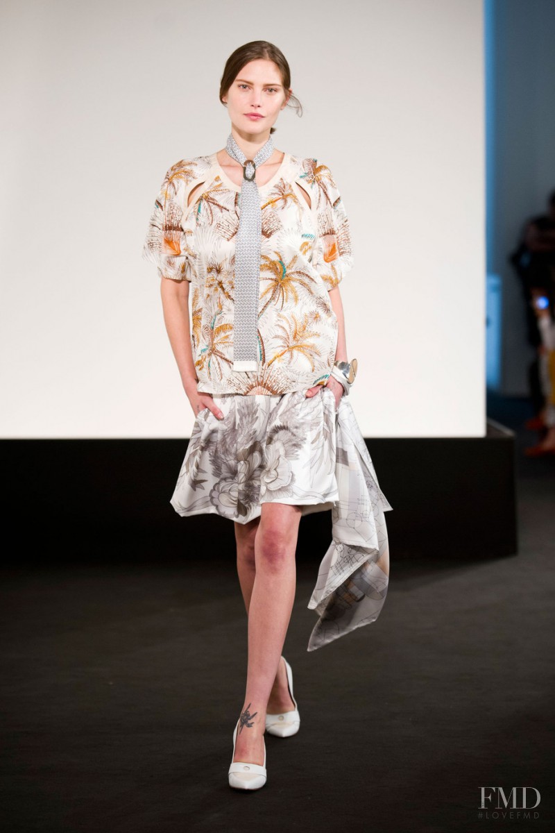 Catherine McNeil featured in  the Hermès fashion show for Spring/Summer 2013