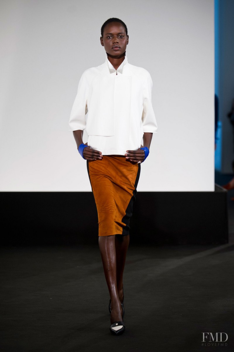 Ajak Deng featured in  the Hermès fashion show for Spring/Summer 2013