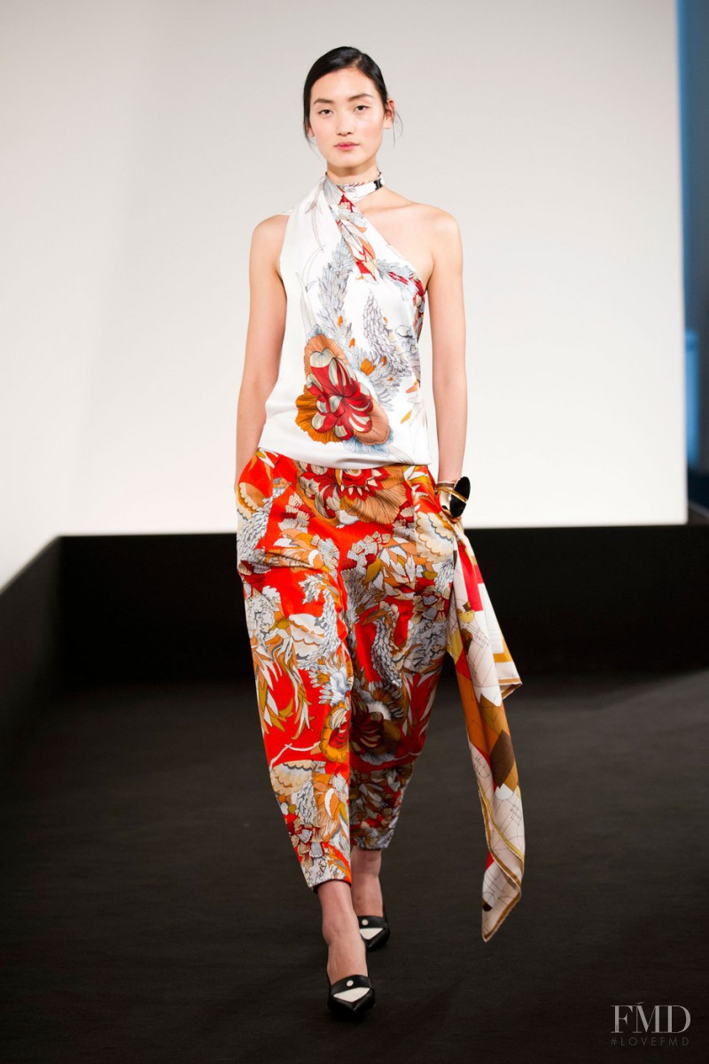Lina Zhang featured in  the Hermès fashion show for Spring/Summer 2013
