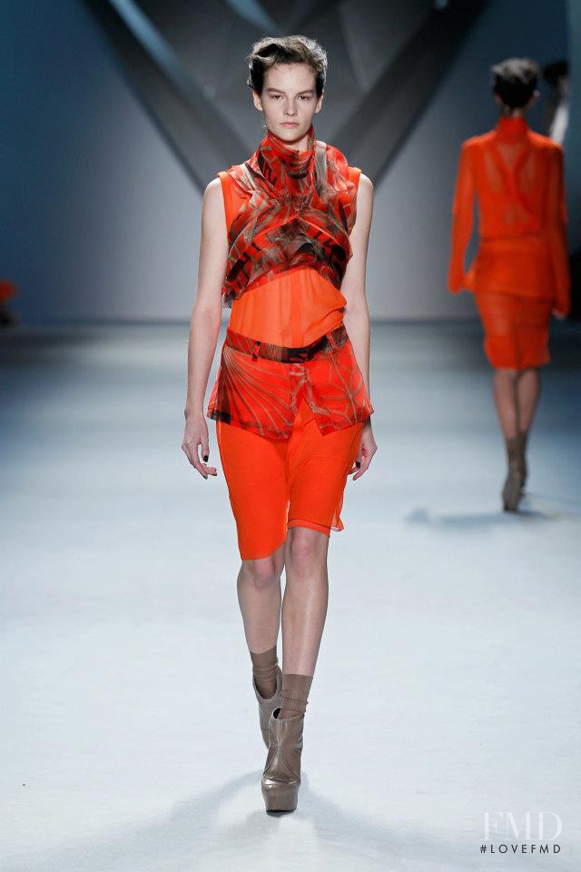 Sara Blomqvist featured in  the Vera Wang fashion show for Autumn/Winter 2012