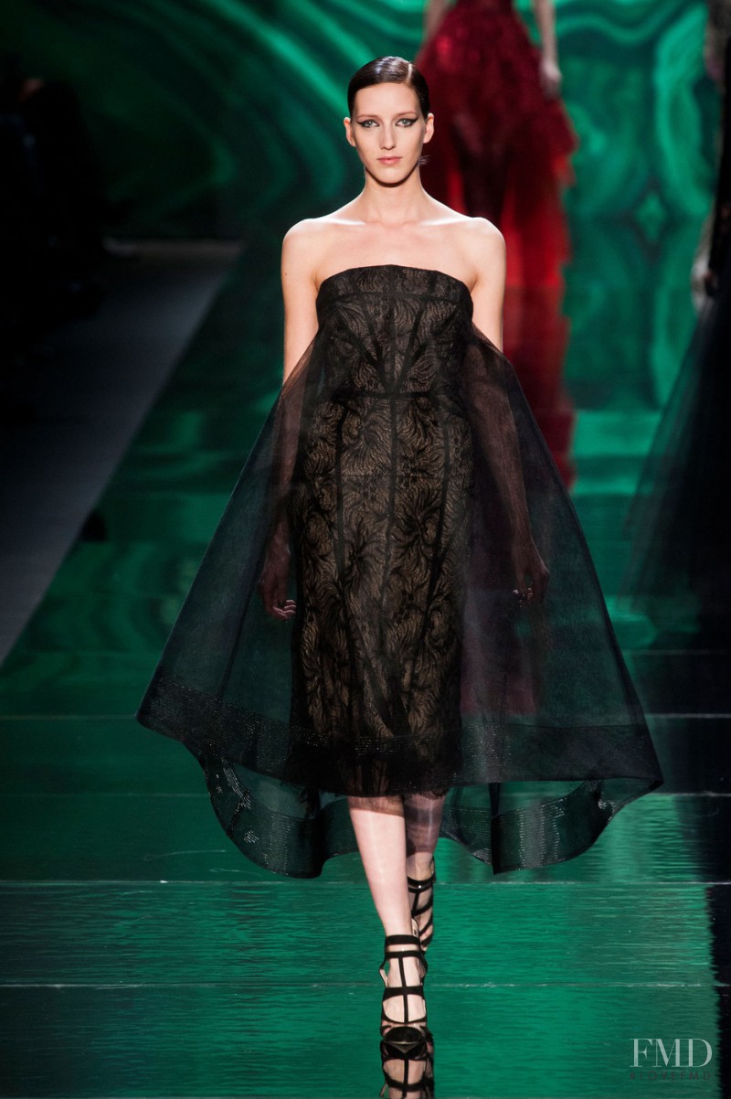 Iris Egbers featured in  the Monique Lhuillier fashion show for Autumn/Winter 2013