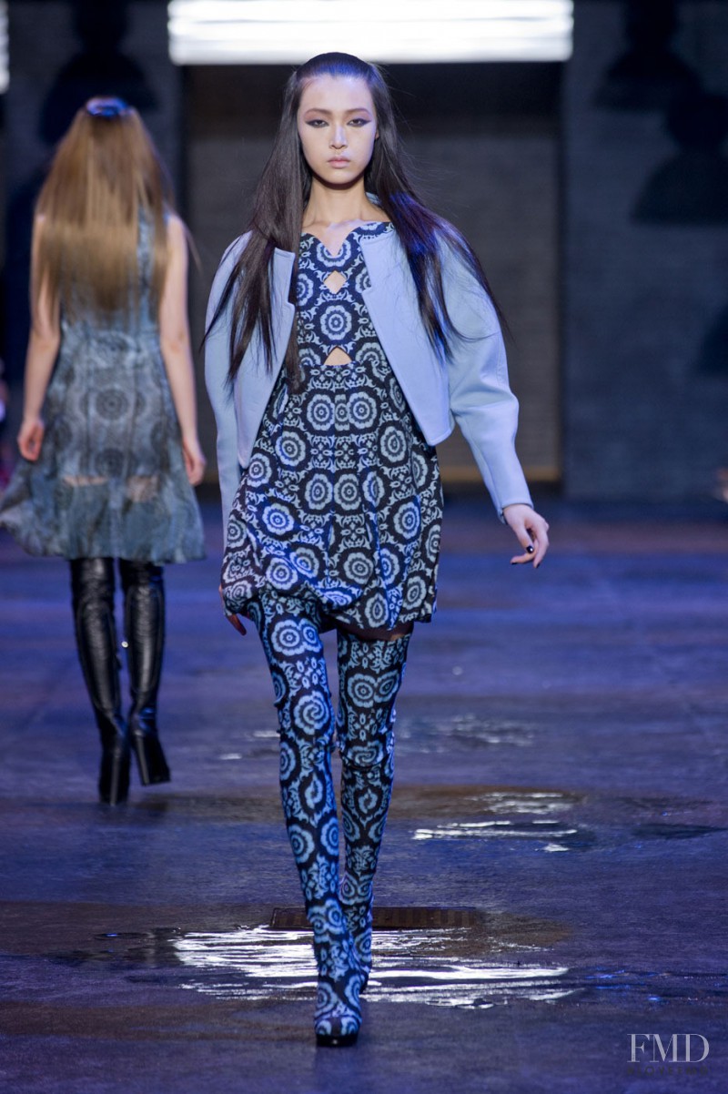Tian Yi featured in  the Versus fashion show for Autumn/Winter 2012