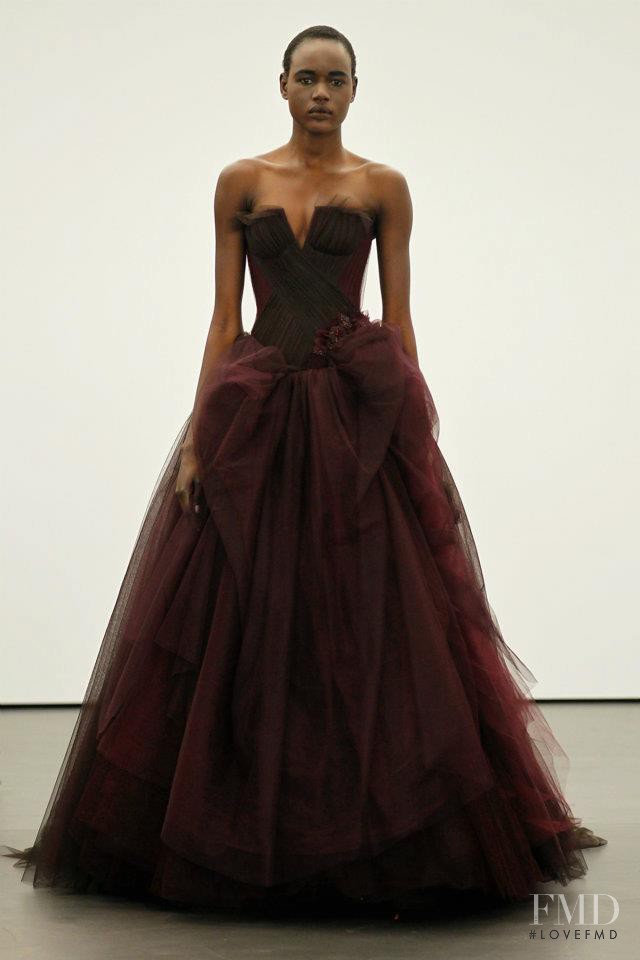 Ajak Deng featured in  the Vera Wang Bridal House fashion show for Spring/Summer 2013