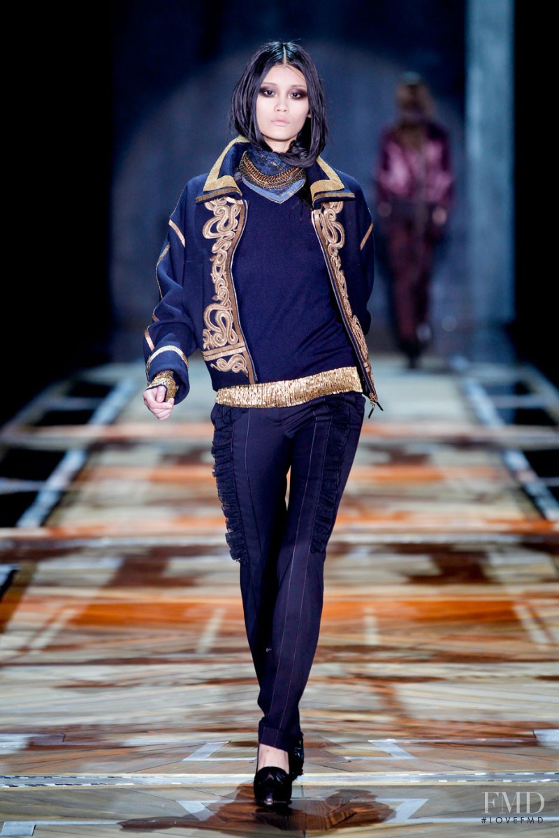 Ming Xi featured in  the Roberto Cavalli fashion show for Autumn/Winter 2011