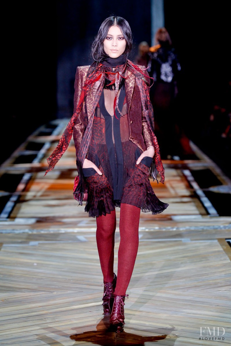 Liu Wen featured in  the Roberto Cavalli fashion show for Autumn/Winter 2011