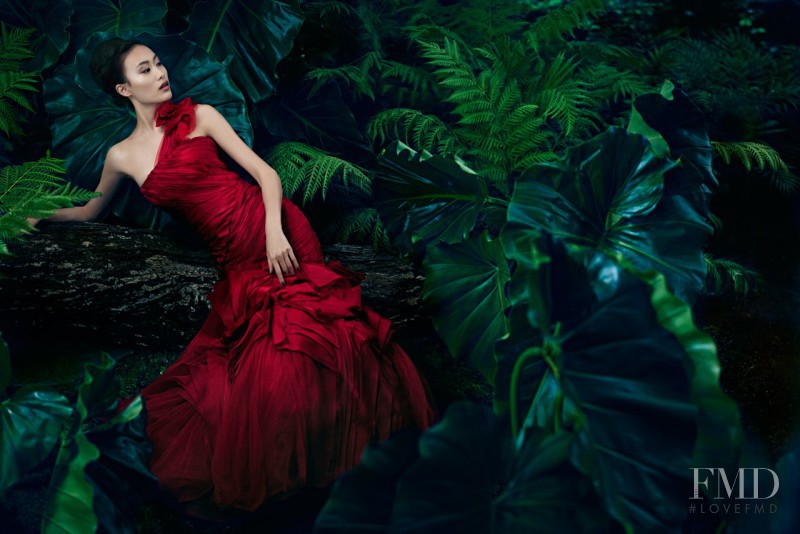 Shu Pei featured in  the Vera Wang advertisement for Spring/Summer 2013