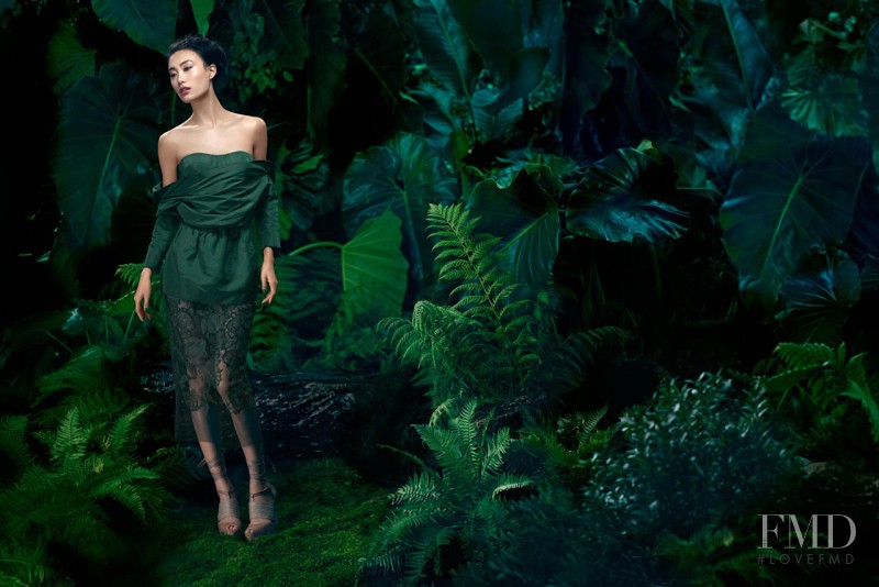 Shu Pei featured in  the Vera Wang advertisement for Spring/Summer 2013