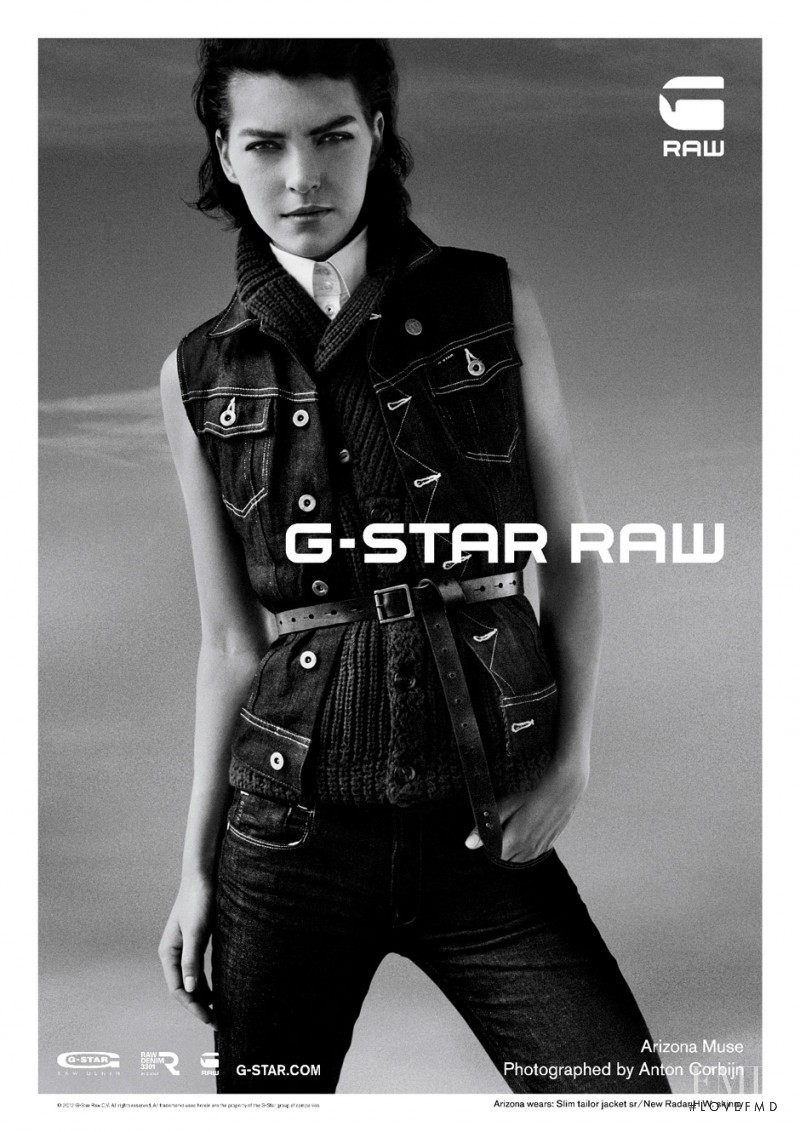 Arizona Muse featured in  the G-Star advertisement for Autumn/Winter 2012