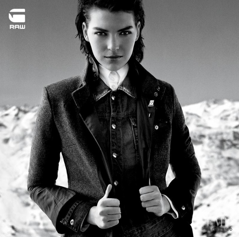 Arizona Muse featured in  the G-Star advertisement for Autumn/Winter 2012