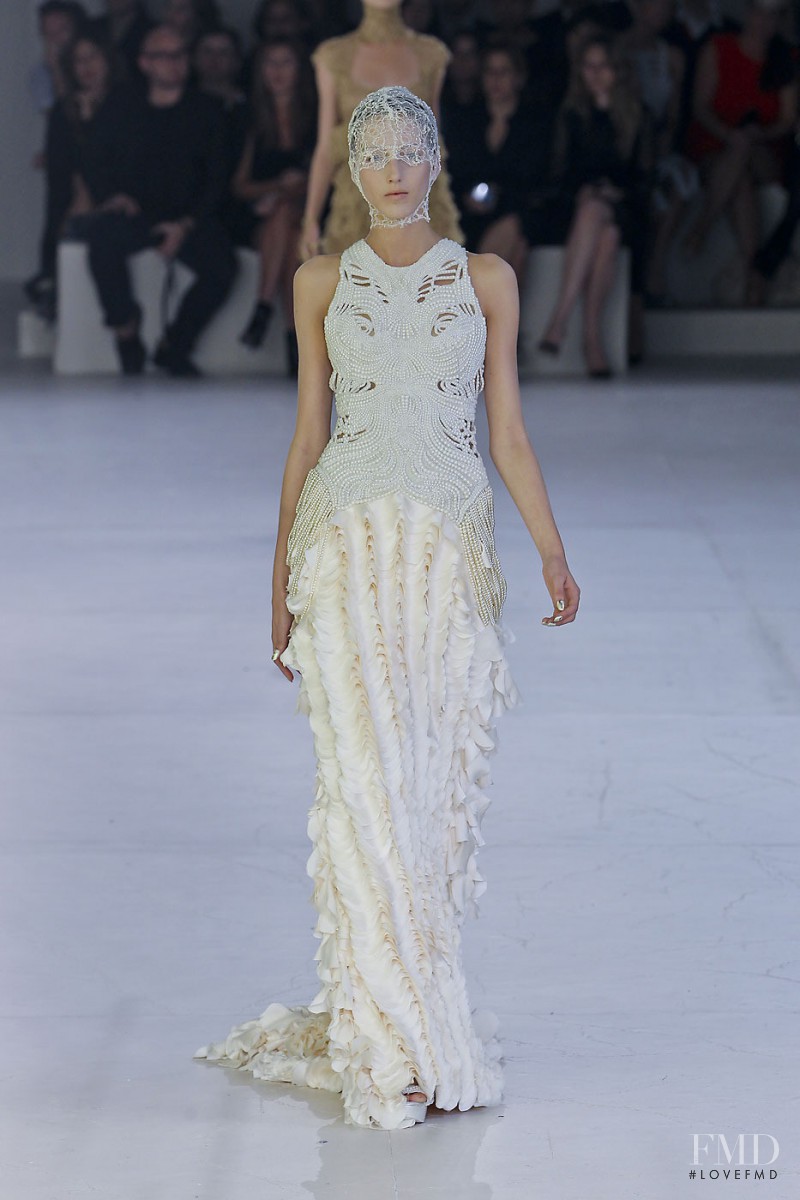 Iris Egbers featured in  the Alexander McQueen fashion show for Spring/Summer 2012