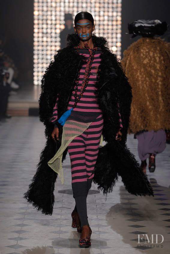 Adau Mornyang featured in  the Vivienne Westwood Gold Label fashion show for Autumn/Winter 2014