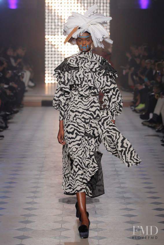 Adau Mornyang featured in  the Vivienne Westwood Gold Label fashion show for Autumn/Winter 2014