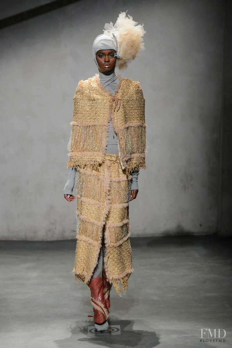 Adau Mornyang featured in  the Antonio Ortega fashion show for Autumn/Winter 2015