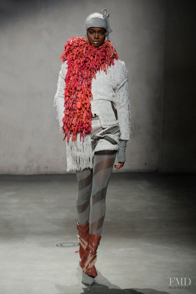 Adau Mornyang featured in  the Antonio Ortega fashion show for Autumn/Winter 2015