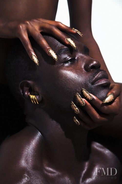 Adau Mornyang featured in  the Mordekai advertisement for Autumn/Winter 2015