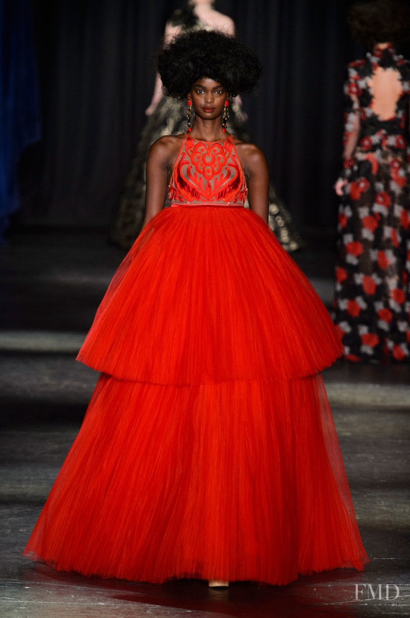 Adau Mornyang featured in  the Naeem Khan fashion show for Autumn/Winter 2016