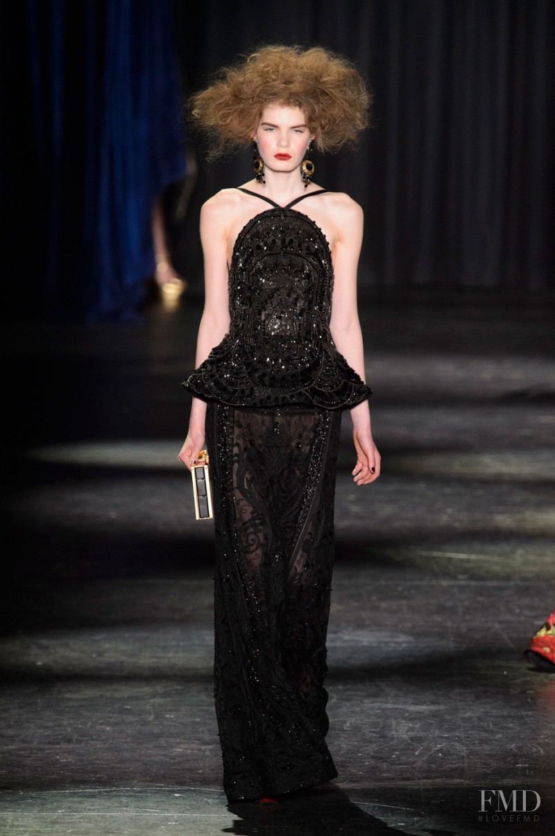 Sophie Rask featured in  the Naeem Khan fashion show for Autumn/Winter 2016