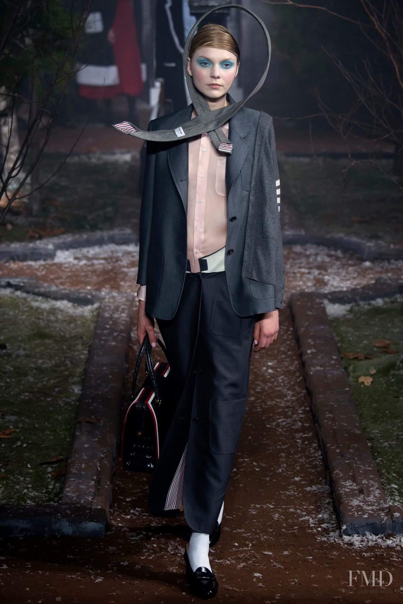 Maja Brodin featured in  the Thom Browne fashion show for Autumn/Winter 2016