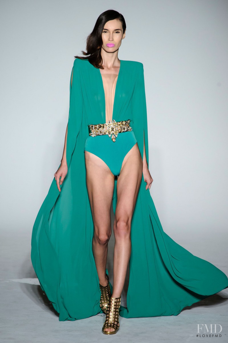 Karina Villa featured in  the Michael Costello fashion show for Spring/Summer 2016