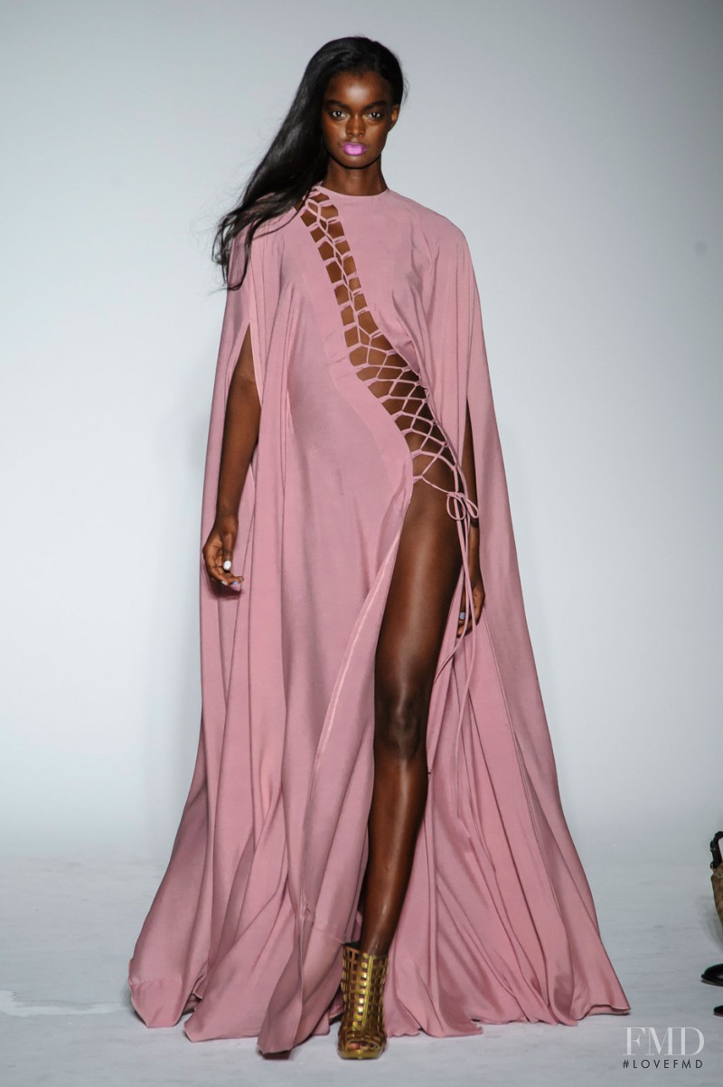 Adau Mornyang featured in  the Michael Costello fashion show for Spring/Summer 2016