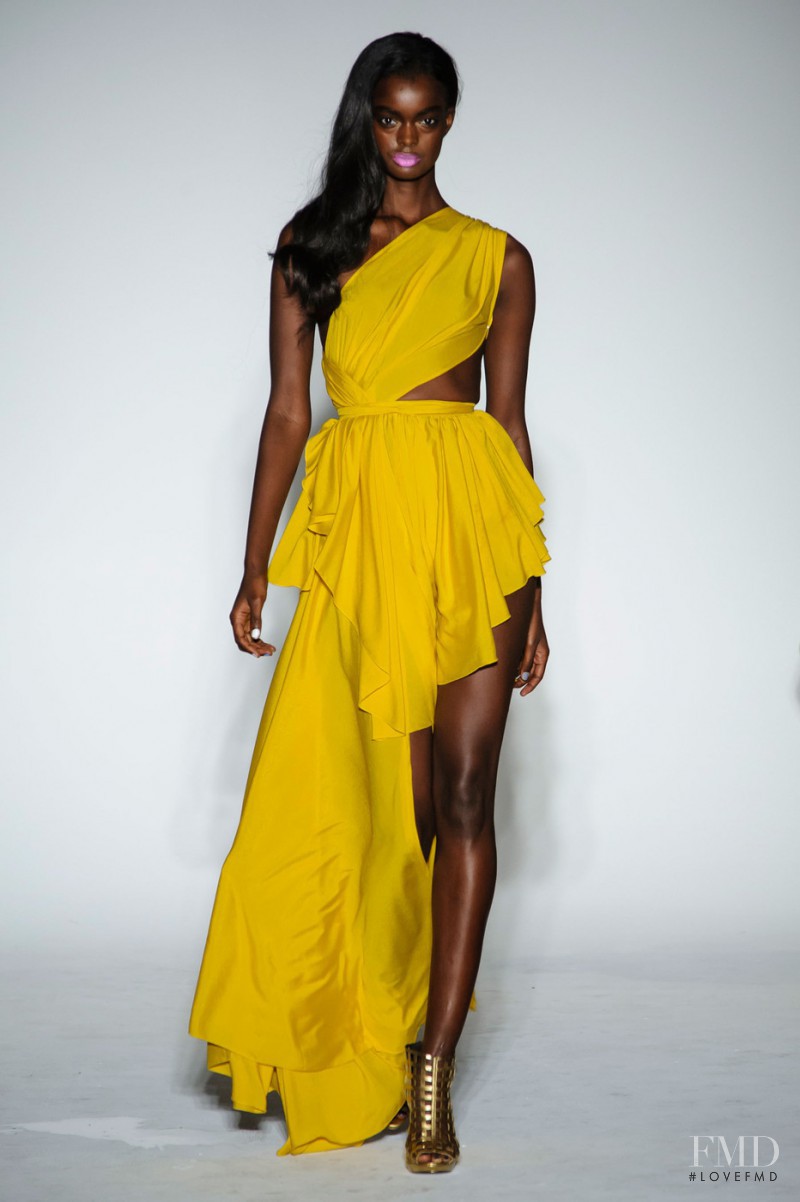 Adau Mornyang featured in  the Michael Costello fashion show for Spring/Summer 2016