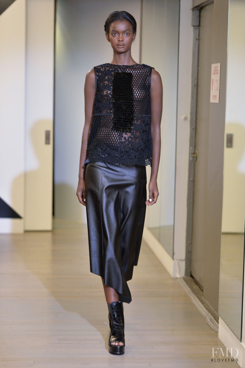 Adau Mornyang featured in  the Victor Alfaro fashion show for Spring/Summer 2016