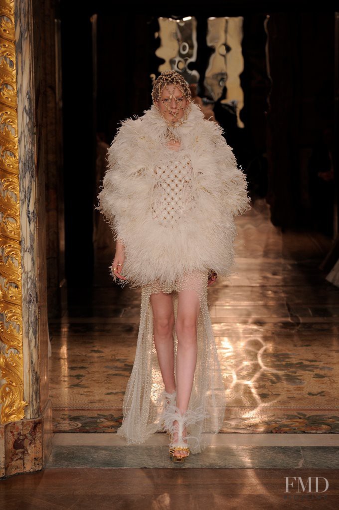 Julia Nobis featured in  the Alexander McQueen fashion show for Autumn/Winter 2013