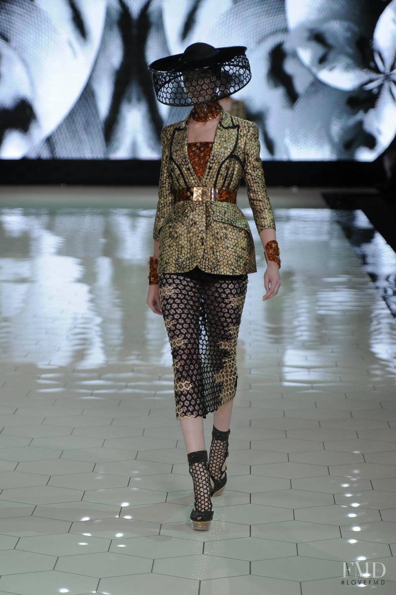 Vanessa Axente featured in  the Alexander McQueen fashion show for Spring/Summer 2013