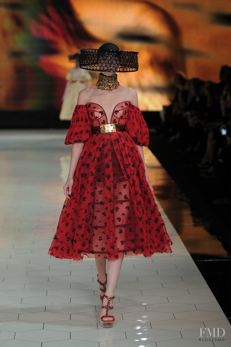 Kati Nescher featured in  the Alexander McQueen fashion show for Spring/Summer 2013