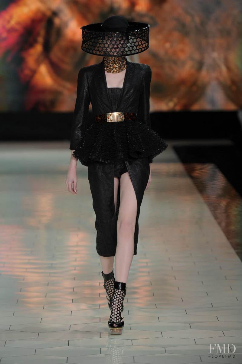 Katlin Aas featured in  the Alexander McQueen fashion show for Spring/Summer 2013