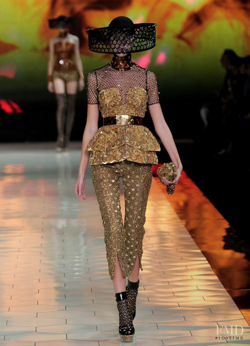 Juliana Schurig featured in  the Alexander McQueen fashion show for Spring/Summer 2013