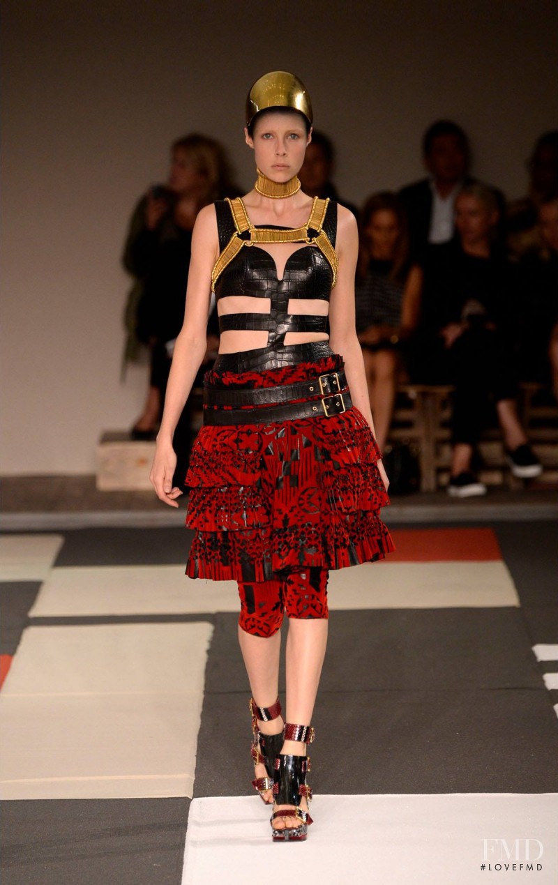 Edie Campbell featured in  the Alexander McQueen fashion show for Spring/Summer 2014