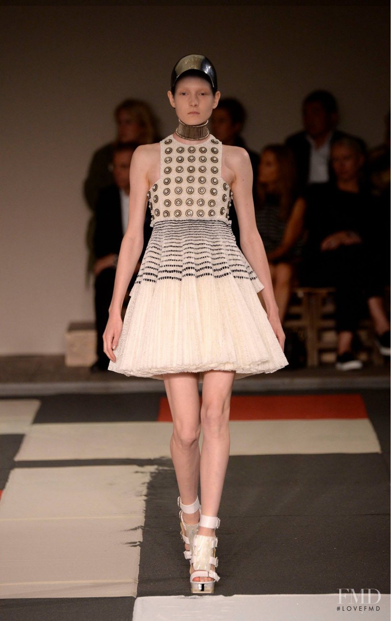 Maja Salamon featured in  the Alexander McQueen fashion show for Spring/Summer 2014
