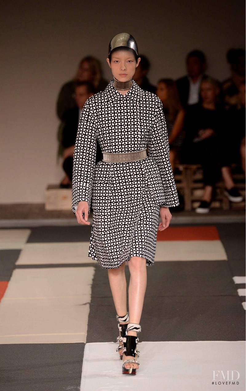 Fei Fei Sun featured in  the Alexander McQueen fashion show for Spring/Summer 2014