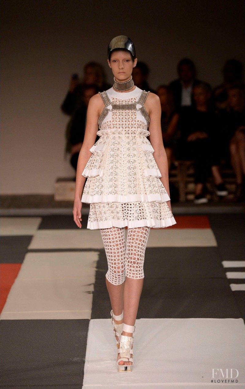Irina Liss featured in  the Alexander McQueen fashion show for Spring/Summer 2014