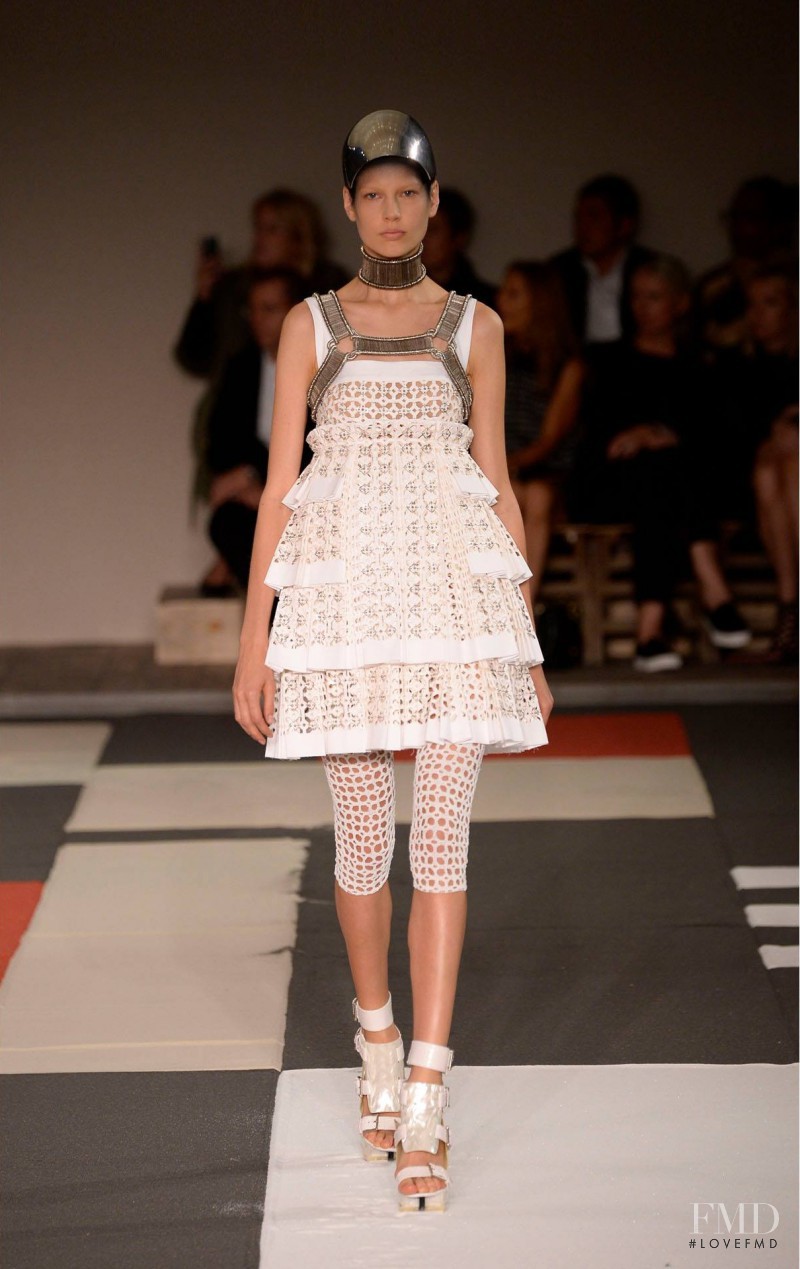 Elisabeth Erm featured in  the Alexander McQueen fashion show for Spring/Summer 2014